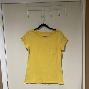 Talbots Yellow Fitted Short Sleeve T-Shirt Women Medium